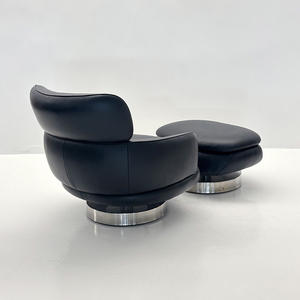 Silla Giratoria Minimalista Italiana - Silla de Salón Giratoria de Acero Inoxidable |   Sofá Individual de Diseño de Lujo Ligero para Villa o Penthouse - Product Image 5