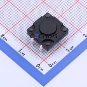 YTS1K0072ABT00 Tactile Switch Through hole Component THT,12x12mm Switch Single Pole Single Throw Round Button 2.5N Through Hole - Product Image 1
