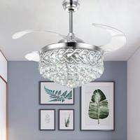 Plafonnier LED en fer forgé Linkway, design moderne, pour chambre à coucher, avec télécommande, moteur DC, 4 pales, 6000K, idéal pour salle à manger