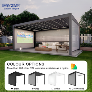 Nhôm Tùy Chỉnh Ngoài Trời Bìa Điện Bioclimatic Louvered Sân Sau Ngoài Trời Pergola Với Màn Hình Zip - Product Image 2