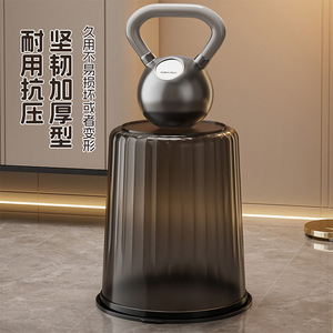 Cylindrical Trash Can With Press <b>Ring</b> Lid For Kitchen Bathroom Living Room Indoor Use - Product Image 2
