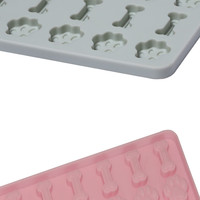 Moules à biscuits en silicone 2 en 1 en forme de patte et d'os de chien