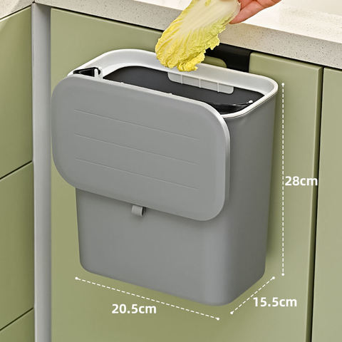 Low Price Cabinet Hanging Folding Wall Mounted Trash Can Tacho De Basura Plegable Kitchen Waste Garbage Bin