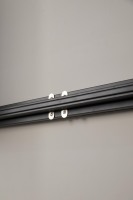 Volets de fenêtre à lames superposées, différents styles, 1/2 volet, couleur noire, cadre en bois