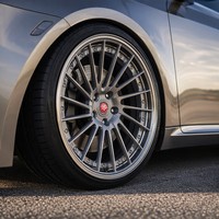 Velg Aluminium Alloy Tempa 2-Piece Custom 25mm Perak Brushed Multi-Spoke Detail Rivet Anti-Oksidasi Desain Cekung Sport