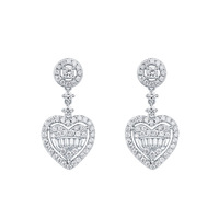 Classique en forme de coeur laboratoire diamant boucle d'oreille bijoux IGI Certification CVD 14K 16K 18K or blanc en gros femmes cadeau