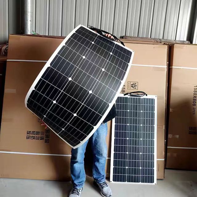 KUCHER/OEM 12V/24V Monocrystalline Semi-Flexible Bendable Durable 23% Efficiency SP80W 78x50cm 182mmX182mm Solar Panel RVs Boats
