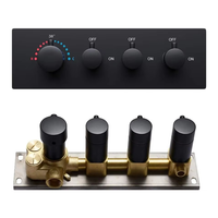 Robinet de douche thermostatique en laiton, 3 fonctions, inverseur, finition noir mat, installation facile, vente en gros