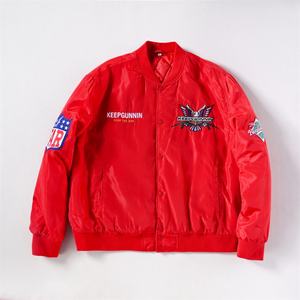 Chaqueta Satinada OEM 100% Algodón, Estilo Urbano, con Apliques Bordados, Chaqueta Bordada con Estampado, Chaqueta de Invierno - Product Image 1