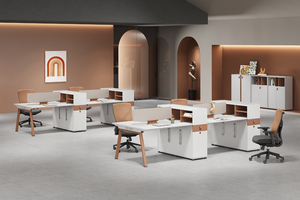 Hiện đại <span class=keywords><strong>4</strong></span> 6 người văn phòng bàn văn phòng tủ bàn làm việc bàn Bàn Mở mô-đun văn phòng bàn đồ nội thất Máy Trạm - Product Image 6