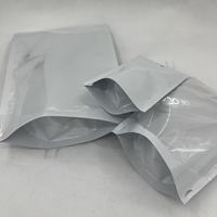 Sac d'emballage alimentaire de qualité alimentaire, métallisé blanc, résistant à l'humidité, un côté transparent, pochette debout avec fermeture éclair, pochette de conservation des aliments