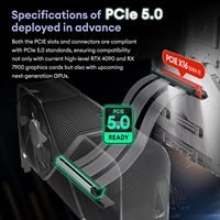Câble Riser PCIe 5.0 16X 128 Go/s Gen 5 pour Carte Graphique GPU, Câble d'Extension Compatible PCIe 4.0 5090, Accessoires Informatiques