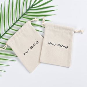 Natural Cotton Muslin Drawstring <b>Bags</b> Eco-Friendly Custom Coffee Bean Canvas <b>Gift</b> <b>Bag</b> for Jewelry Packaging Pouch - Product Image 5