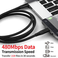 Cable USB Tipo C PD de 100W, 5A, Carga Rápida, Cable de Nailon Trenzado, Sincronización de Datos de 480Mbps, Conector de Aleación de Aluminio para iPhone