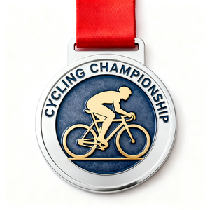 Médaille commémorative personnalisée de sport de vélo en métal de qualité supérieure Médailles de défi de cyclisme gravées au laser en vrac pour la <span class=keywords><strong>course</strong></span> - Product Image 1