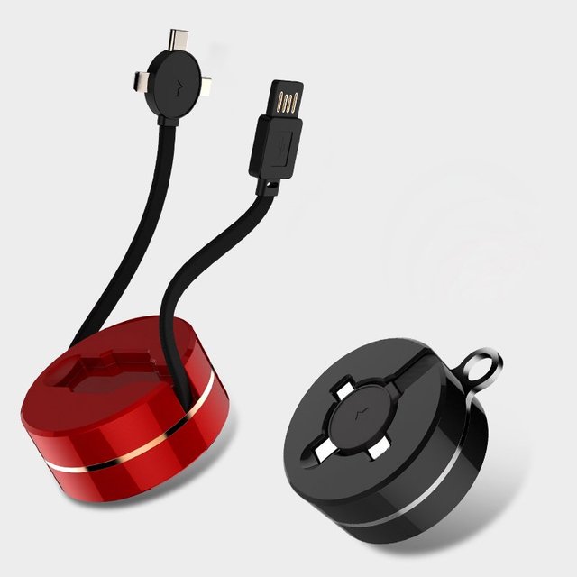 Hot Selling 3-in-1 Retractable Charging Cable Universal USB for Phone with Micro USB Type C 5V 2.1A Fast Charging Cable