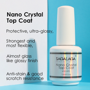 SAGALAGA 15ml Nano Crystal Top Coat Ultra Brillant Fini Verre Vernis à Ongles Gel UV LED Anti-Taches Résistant aux Rayures - Product Image 1
