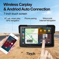 Navigateur GPS portable et antivol pour moto de 7 pouces avec CarPlay sans fil, Android Auto, double Bluetooth et luminosité automatique