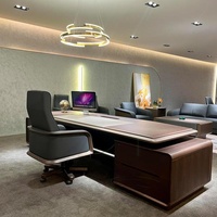 Bureau de direction moderne haut de gamme en bois massif, modulaire, mural, mobilier de bureau commercial, style panneau, table d'ordinateur pour PDG