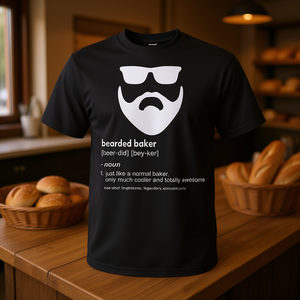 T-shirt Bearded Baker avec motif barbe et lunettes de soleil pour les boulangers et les passionnés de cuisine - Product Image 3