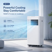 Appareil de réfrigération/chauffage infrarouge électrique à économie d'énergie 9000 BTU avec télécommande, protection contre le refroidissement excessif, roues universelles, portable