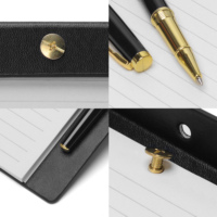 Funda Personalizable para Cuaderno de Cuero PU con Soporte Magnético para Bolígrafo, Bloc de Notas A5, Organizador de Diario de Negocios