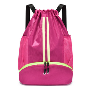 Mochila con cordón ajustable, separación de ropa seca y húmeda, con compartimento para zapatos, bolsa deportiva ligera para baloncesto y natación - Product Image 5