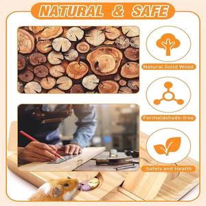Jouets de forrage en bois pour petits animaux, jouets de puzzle de forrage pour petits animaux, mangeoires en bois pour hamsters et lapins - Product Image 4