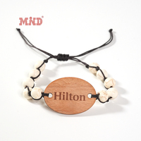 Bracelet en corde fait main écologique RFID NFC avec étiquette en bois Bracelet à perles Contrôle d'accès à l'hôtel