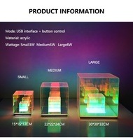 RGB cube magique éclairage de bureau salon canapé LED veilleuse acrylique lampe de table décorative