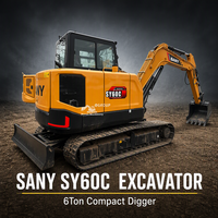 SANY 60C, fabricant officiel, mini-excavatrice hydraulique sur chenilles de 6 tonnes, pour creuser des tranchées, à vendre