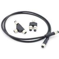 Kabel Konektor Elbow Kustom M8 Male ke Female 3 4 6 8Pin 2 Meter