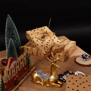 กระดาษห่อของขวัญ43*300ซม. สำหรับบรรจุภัณฑ์ของขวัญสุดหรูแบบสั่งทำสำหรับเทศกาลคริสต์มาส80กรัม - Product Image 3