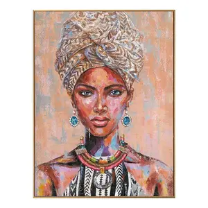 Afrikaanse Portret Kleurrijke Graffiti Geschilderde Home Decor Muur Foto 'S Abstracte Afro Vrouw Olieverfschilderijen Muur Decor