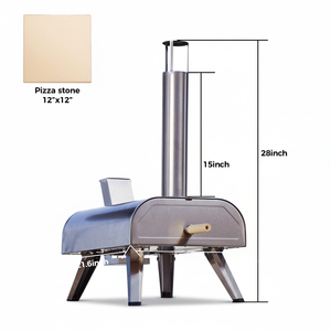 <span class=keywords><strong>Four</strong></span> à pizza miniature multi-combustibles de 12 pouces, portable, en acier inoxydable, à granulés et au <span class=keywords><strong>gaz</strong></span>, pour l'extérieur, le jardin et le <span class=keywords><strong>camping</strong></span> - Product Image 5