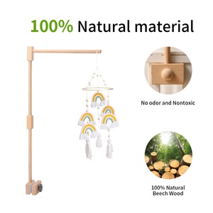 Supporto per mobiletto culla in legno Montessori, base di fissaggio con morsetto per decorazioni da <span class=keywords><strong>cameretta</strong></span>, campanello sospeso per culla - Product Image 4