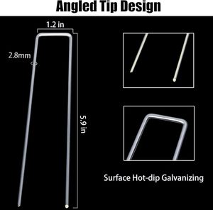 Piquets de jardinage en acier de 6 pouces pour plantes d'extérieur, pour fixer les tuyaux d'arrosage du jardin - Product Image 2