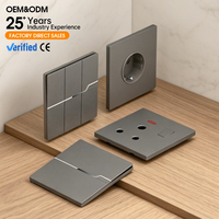 Panneaux muraux KSQ modernes en acrylique gris mat ignifuges, type 86, prises universelles adaptées à tous les scénarios, livraison rapide