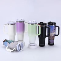 Gobelet isotherme 40 oz vierge pour sublimation avec haut-parleur Bluetooth intégré, couleur dégradée, en acier inoxydable, pour impression photo personnalisée