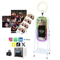 Cabina de Fotos con Espejo Mágico Ovalado, Pantalla Táctil LCD, Software Gratuito, para Bodas y Fiestas, Selfie, DSLR