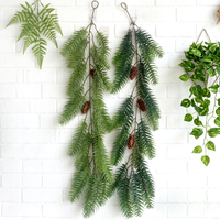 Décoration d'intérieur/extérieur pour Thanksgiving et Pâques, verdure artificielle, longues feuilles de pin, plantes suspendues, vigne, fausse plante suspendue à aiguilles de pin