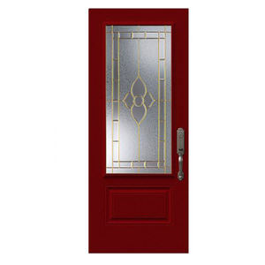 Porte d'entrée en fibre de verre à grain de bois d'aulne 1 panneau <span class=keywords><strong>2</strong></span>/3 Lite Inserts décoratifs en verre Porte d'entrée en verre vintage - Product Image 2