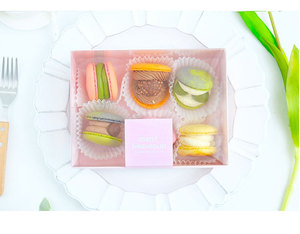 Wholesale Luxury Biscuit Gift Food Macaron Packaging Custom Sweet Cookie Paper Packaging Macaron Box With Lid