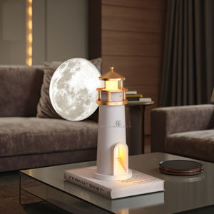 Stile moderno camera da letto letto lampada da scrivania con telecomando bianco caldo che emette luce di luna ABS materiale per soggiorno - Product Image 5