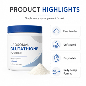 Complément de Vitamine C Liposomale Réduite Personnalisé 1000mg Glow 30000, Poudre de L-Glutamine, Beauté, Adultes, Riches en Protéines, Femmes Enceintes - Product Image 4