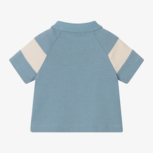 Marque privée 100% coton Polo pour garçons-Vêtements d'été à manches courtes pour enfants T-shirts à manches à rayures blanches contrastées pour enfants garçons - Product Image 2
