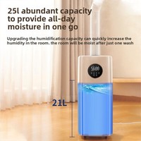 Humidificateur WT-3925 avec minuterie de chauffage 1-12h, lumière UVC 25L, arrêt automatique sans eau, pour usage domestique et hôtelier, télécommande tactile en plastique