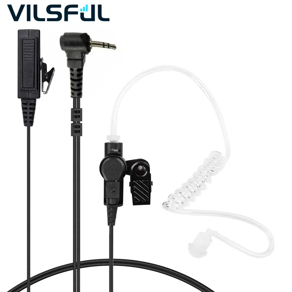 One Pin In Ear earpieces Wired Acoustic Tube Earbuds Walkie Talkie Earphone with PTT Mic for T6200 T6220 T5720 T5728 intercom