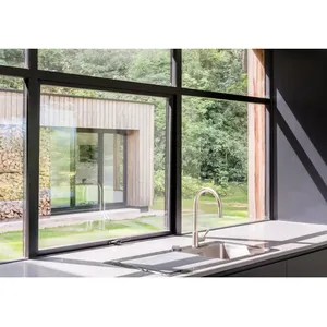 Casas residenciais anwing janelas de alumínio com vidros duplos janela de alumínio superior pendurado janela