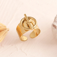 Nouvelle conception de bague large et épaisse - Plaqué or 18 carats, acier inoxydable, fermoir OT, bijoux imperméables